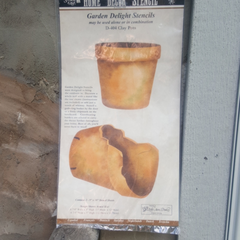NEW Stencil Ease Clay Pots Stencil Garden Series